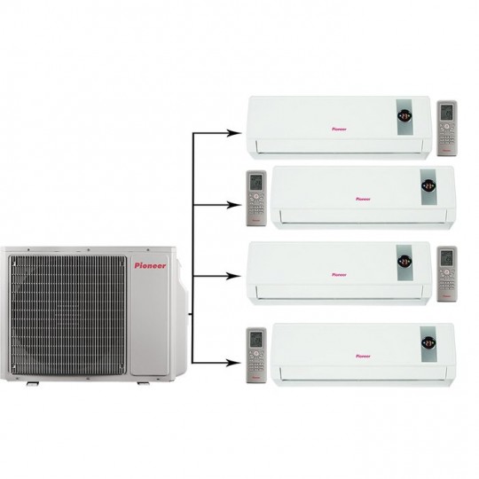 Мульти сплит-система на 4 комнаты Pioneer 4MSHD28A/KRMS07A*4шт