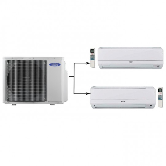 Мульти сплит-система на 2 комнаты General Climate GU-M2E18H1/GC-ME09HRI*2шт