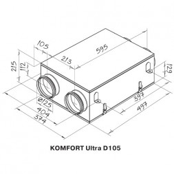 Компактная приточно-вытяжная установка с рекуператором Blauberg KOMFORT Ultra D 105