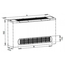 Напольно-потолочный фанкойл 4-4,9 кВт General Climate GCX-W-05F